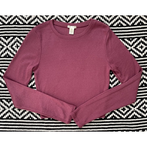 Bozzolo Mauve Long Sleeve Crop Top - Picture 13 of 16